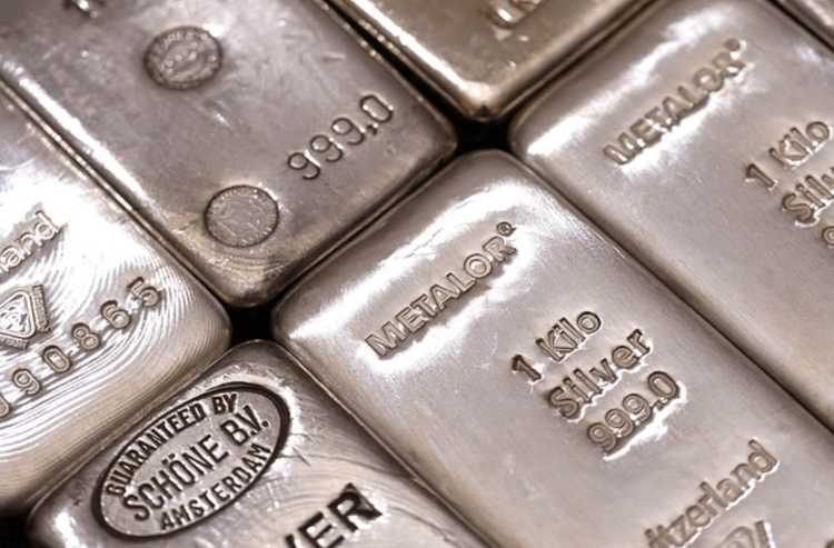 An image of silver bullion bars