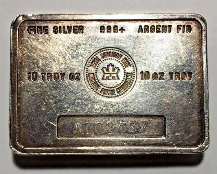 A rare 10 oz. Royal Canadian Mint silver bar